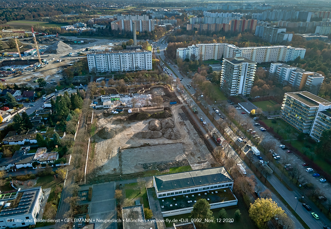 12.11.2020 - Baustelle der neuen Grundschule am Karl-Marx-Ring in Neuperlach